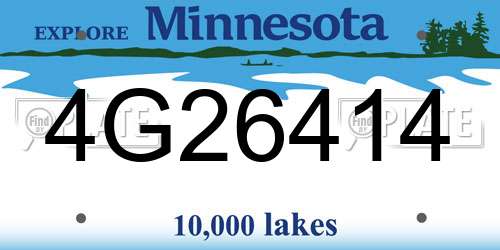 4G26414 Minnesota License Plate