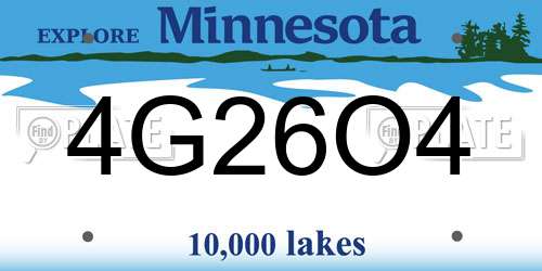 4G26O4 Minnesota License Plate