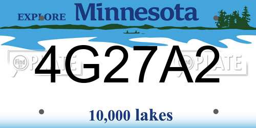 4G27A2 Minnesota License Plate