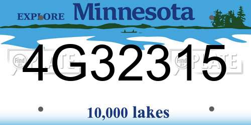 4G32315 Minnesota License Plate