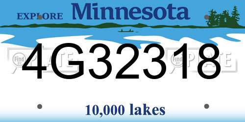 4G32318 Minnesota License Plate