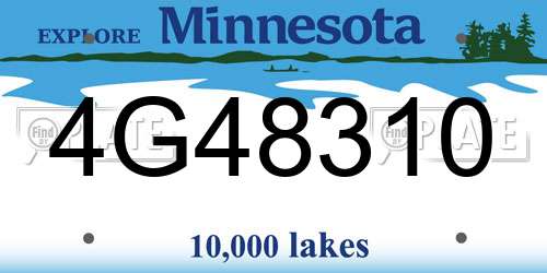 4G48310 Minnesota License Plate