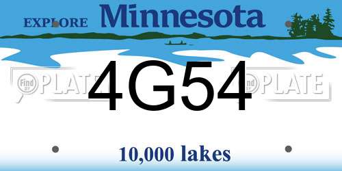 4G54 Minnesota License Plate