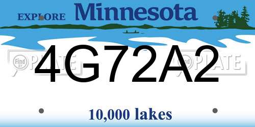 4G72A2 Minnesota License Plate