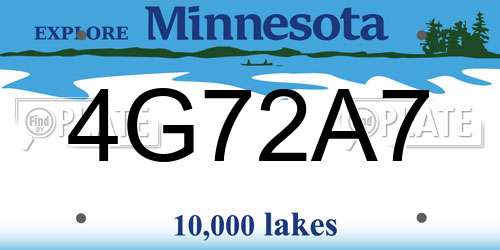 4G72A7 Minnesota License Plate