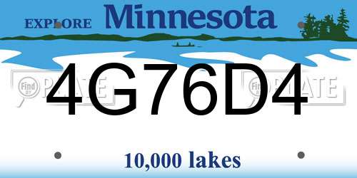 4G76D4 Minnesota License Plate