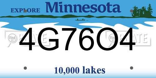 4G76O4 Minnesota License Plate