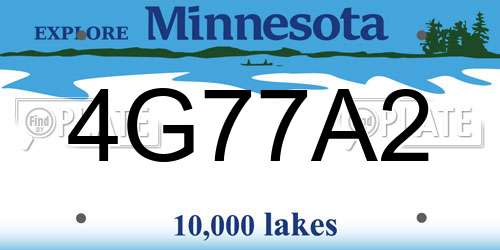 4G77A2 Minnesota License Plate