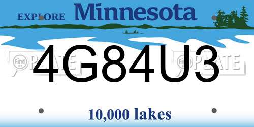 4G84U3 Minnesota License Plate