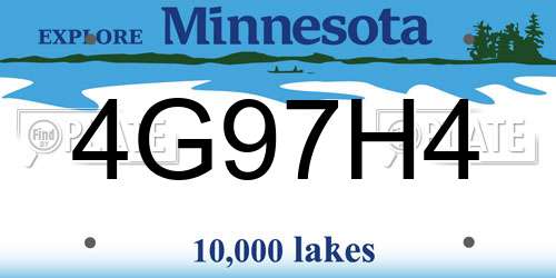 4G97H4 Minnesota License Plate