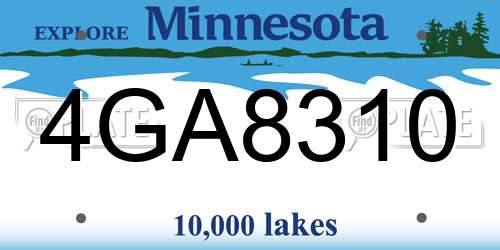 4GA8310 Minnesota License Plate