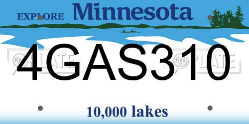 4GAS310 Minnesota License Plate