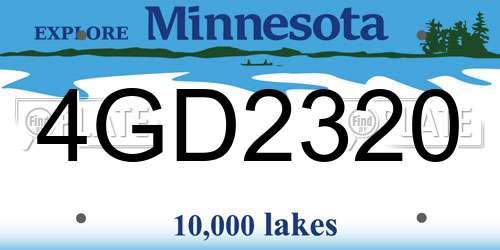 4GD2320 Minnesota License Plate