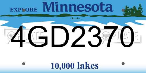 4GD2370 Minnesota License Plate