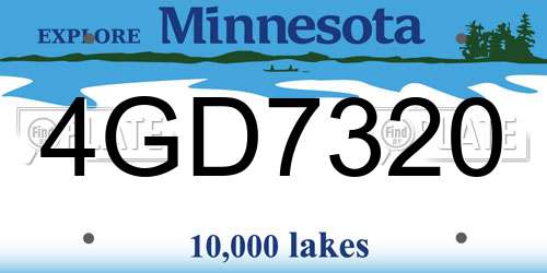 4GD7320 Minnesota License Plate