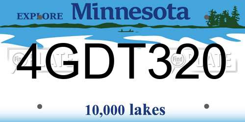 4GDT320 Minnesota License Plate