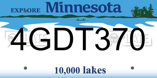 4GDT370 Minnesota License Plate