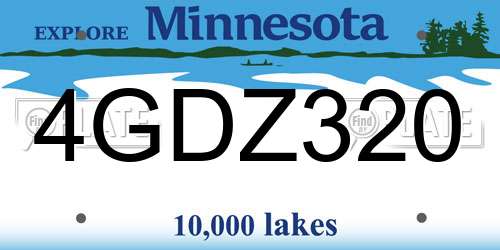 4GDZ320 Minnesota License Plate