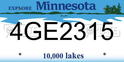 4GE2315 Minnesota License Plate