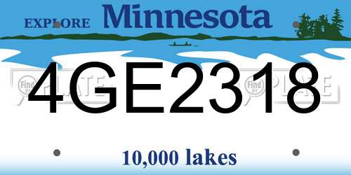 4GE2318 Minnesota License Plate