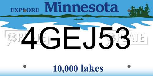 4GEJ53 Minnesota License Plate
