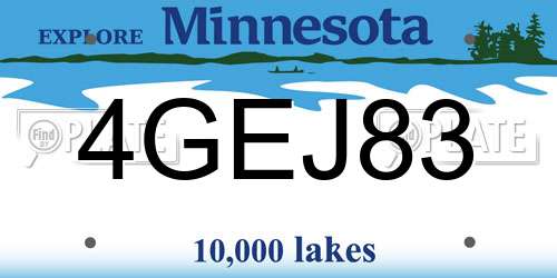 4GEJ83 Minnesota License Plate