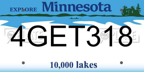 4GET318 Minnesota License Plate
