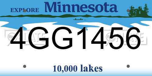 4GG1456 Minnesota License Plate
