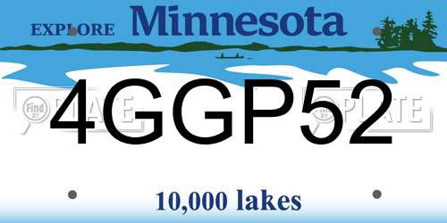 4GGP52 Minnesota License Plate
