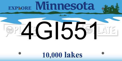 4GI551 Minnesota License Plate