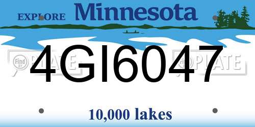 4GI6047 Minnesota License Plate