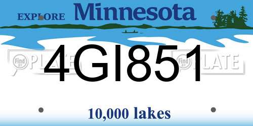 4GI851 Minnesota License Plate