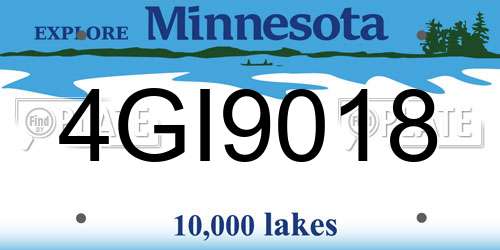 4GI9018 Minnesota License Plate