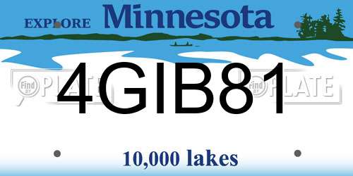 4GIB81 Minnesota License Plate