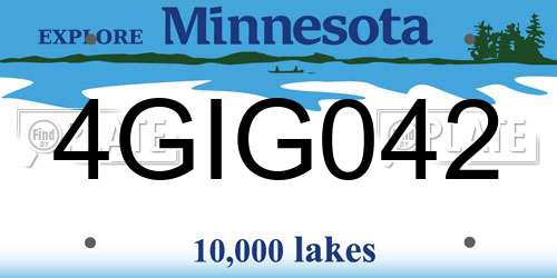 4GIG042 Minnesota License Plate