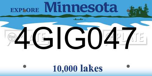 4GIG047 Minnesota License Plate
