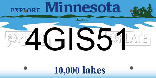 4GIS51 Minnesota License Plate