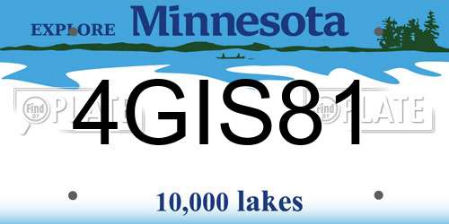 4GIS81 Minnesota License Plate