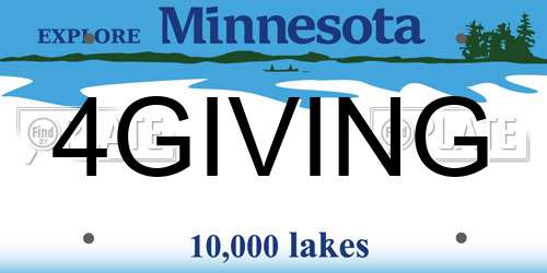 4GIVING Minnesota License Plate