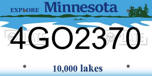 4GO2370 Minnesota License Plate