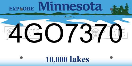 4GO7370 Minnesota License Plate