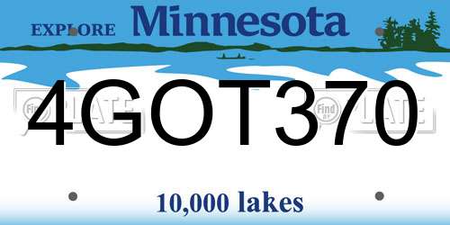 4GOT370 Minnesota License Plate
