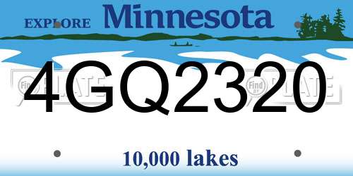 4GQ2320 Minnesota License Plate