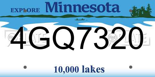 4GQ7320 Minnesota License Plate