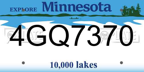 4GQ7370 Minnesota License Plate