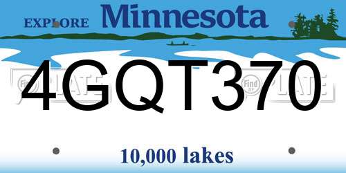 4GQT370 Minnesota License Plate