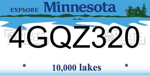 4GQZ320 Minnesota License Plate