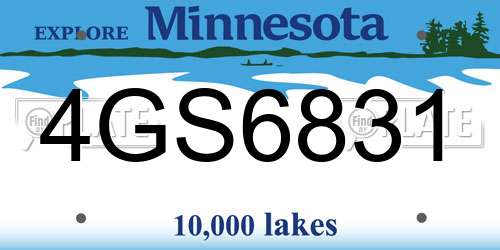 4GS6831 Minnesota License Plate