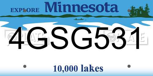 4GSG531 Minnesota License Plate