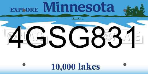 4GSG831 Minnesota License Plate